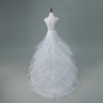 Du plieno žiedai, elastinga kaklaraištis, kelių sluoksnių marlę mergina veiklos suknelė nuotaka vestuvių didelis gale vestuvių suknelė, sijonas parama - Nuotrauka 1  