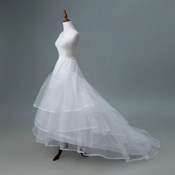 Du plieno žiedai, elastinga kaklaraištis, kelių sluoksnių marlę mergina veiklos suknelė nuotaka vestuvių didelis gale vestuvių suknelė, sijonas parama - Nuotrauka 2  