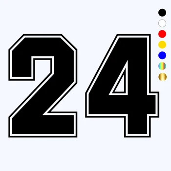 CK3233# spalvotų Lenktynių Skaičius 24 juokinga automobilio lipdukas vinilo decal vandeniui automobilį auto lipdukai sidabro/ juodos spalvos bamperis - Nuotrauka 1  