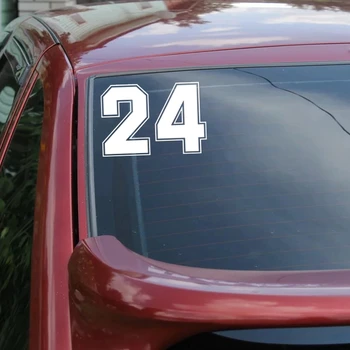 CK3233# spalvotų Lenktynių Skaičius 24 juokinga automobilio lipdukas vinilo decal vandeniui automobilį auto lipdukai sidabro/ juodos spalvos bamperis - Nuotrauka 2  