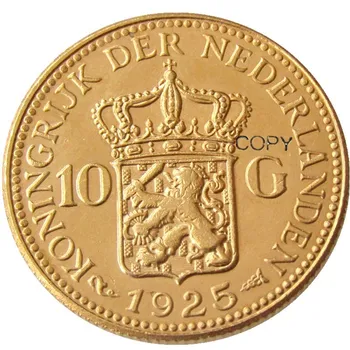 Nyderlandai 1925 Wilhelmina I, 10 Gulden Auksą, Sidabrą, Kopijuoti Dekoratyvinis Monetos - Nuotrauka 1  