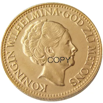 Nyderlandai 1925 Wilhelmina I, 10 Gulden Auksą, Sidabrą, Kopijuoti Dekoratyvinis Monetos - Nuotrauka 2  