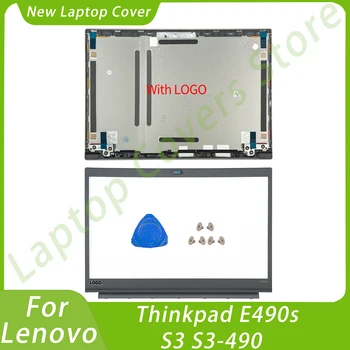 NAUJŲ Atvejų Lenovo Thinkpad E490s S3 S3-490 LCD Back Cover Front Bezel Nešiojamojo kompiuterio Dalių Pakeitimas, Pilka - Nuotrauka 1  