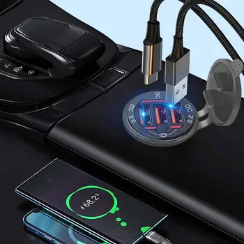 Automobilinis Telefono Kroviklis Nešiojamų 3-Uostai QC3.0 USB Adapteris Kištukas Su Jungikliu Greita Įkrovimo Kištuką Tablet GPS, mobiliojo Telefono Ir Kitų - Nuotrauka 2  