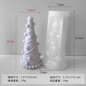 Naujas 3D Megzti Mygtuką Kalėdų Eglučių Žvakės Pelėsių 