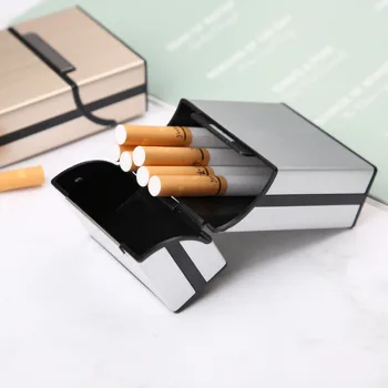 Naujas 20 Plastiko Cigarečių Dėžės su Šlifuoto Metalo Magnetinių Sagčių Vyrų Reguliariai Metalo, Šlifuoto Paviršiaus Pritaikoma Logotipas Tex - Nuotrauka 2  