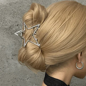 2023 Y2k Estetinės Tuščiaviduriai Star Star Pentagram Star Plaukų Žnyplės Saldus Kietas Žavesio Tendencija Plaukų Įrašą Moterų Estetikos Plaukų Aksesuarai - Nuotrauka 2  