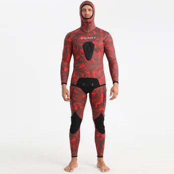 3MM gobtuvu nardymo kostiumas šaltas ir šiltas žiemos maudymosi kostiumėlį padalinta kūno žvejybos kostiumą kamufliažas, nardymo ir banglenčių kostiumas - Nuotrauka 1  