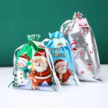 1~10VNT Kalėdų Dovanų Maišelis 2022 Naujų Santa Claus Slapukus Saldainiai Saugojimo, Pakavimo Krepšys Su Raišteliu Kalėdos Namuose Šalis Pristato - Nuotrauka 2  