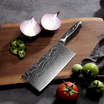 Damaske Virtuvės Šefo Peilis Profesinės Mėsos Cleaver 4cr13 Nerūdijančio Plieno Japonijoje Chef Peilis Pjaustyti Pjovimo Peilius Virtuvės - Nuotrauka 2  
