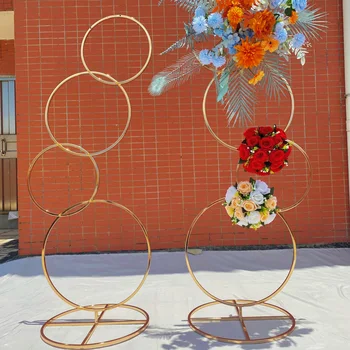 2 vnt Vestuvių Arch Aikštės Fone balionas Stovi Fone Blizgančio Metalo paauksuoti Lauko Dirbtinių Gėlių Durų Lentynos Rėmelį - Nuotrauka 1  