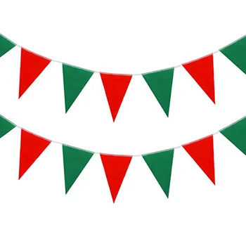 2vnt Kabinti Ornamentu Dekoracijos Kalėdų Dieną Vestuvių Trikampis Vėliavos Starta Reklama Laimingų Naujųjų Metų Namuose Žalia Raudona - Nuotrauka 1  