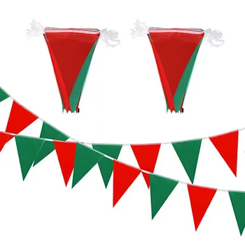 2vnt Kabinti Ornamentu Dekoracijos Kalėdų Dieną Vestuvių Trikampis Vėliavos Starta Reklama Laimingų Naujųjų Metų Namuose Žalia Raudona - Nuotrauka 2  