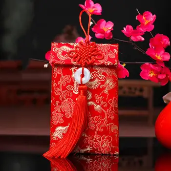 Grupė Tiekia Raudona Kinų Stiliaus Siuvinėjimo Dizaino Paketas Pasisekė Pinigų Maišas, Šalies Prekių - Nuotrauka 2  