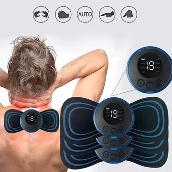 LCD Ekranas EMS Kaklo Masažas Elektros Massager gimdos Kaklelio Kaklo, Nugaros Pleistras 8 Režimas Pulse Raumenų Stimuliatorius Nešiojamų Paramos Skausmas - Nuotrauka 2  