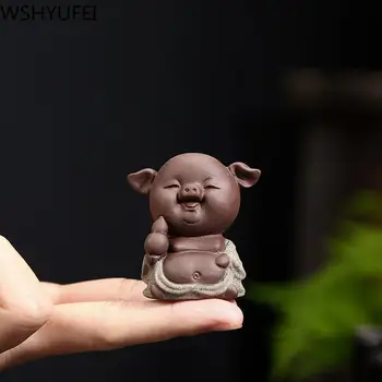 1 VNT Kinijos Raudonos Molio Arbatos pet Mielas Mažas kiaulių Statula arbatos Statulėlės Ornamentu Boutique oolong Arbatos Aksesuarai, namų dekoro - Nuotrauka 1  