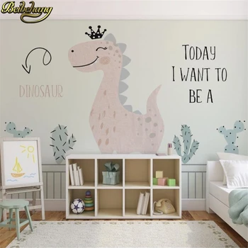 beibehang užsakymą Dinozaurų foto tapetai kambarį kūdikių, vaikų kambario, miegamojo puošimas animacinių filmų papel freskos sienos popieriaus ritinio - Nuotrauka 1  