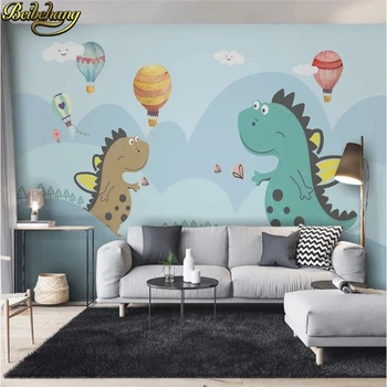 beibehang užsakymą Dinozaurų foto tapetai kambarį kūdikių, vaikų kambario, miegamojo puošimas animacinių filmų papel freskos sienos popieriaus ritinio - Nuotrauka 2  
