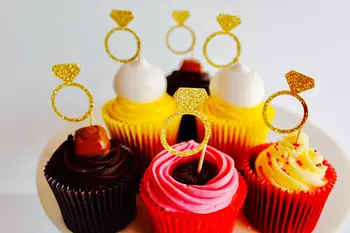 blizgučiai žiedas cupcake rėžtuvės valentino diena, vestuvės, gimtadienis apdailos spurga susitvarko - Nuotrauka 1  