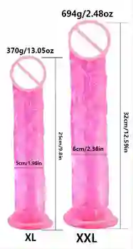 Tikrovišką vibratorių su siurbimo taures milžinišką želė sekso žaislai moterims, masturbuojantis su didelės varpos analinis butt plug sekso priemonės - Nuotrauka 2  