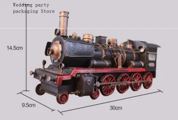1pcs Garo retro kūrybos rankų darbo ornamentas geležies lokomotyvų praktiška dovana geležies namų puošybai modelis - Nuotrauka 2  