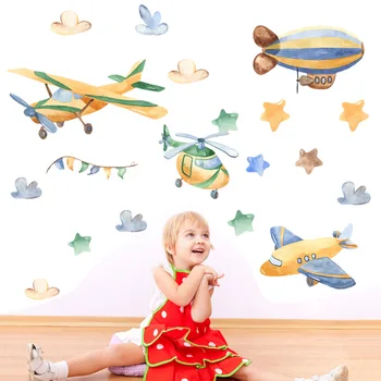 Lėktuvai, Laivai, Žvaigždžių. Namo Gyvenamasis Kambarys, Miegamasis, Vaikų Kambarys, Virtuvė, Vonios kambarys Dekoratyviniai Aksesuarai Sienos Popieriaus - Nuotrauka 1  