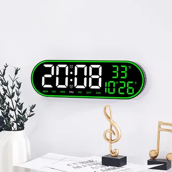LED Skaitmeninio Sieninis Laikrodis Nuotolinis Valdymas Elektroninis Išjungimo Laikrodis su Temperatūra, Dienos, Savaitės Ekranas 15 colių Laiko Funkcija Laikrodis - Nuotrauka 2  