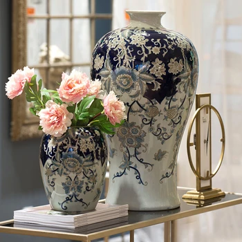 Derliaus namelis eksporto Amerikos rankomis dažyti mėlynos ir baltos keramikos vaza shogun butelis kreko Europos naujuoju Kinijos sumaišyti papuošalai - Nuotrauka 1  