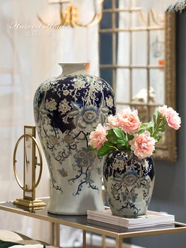 Derliaus namelis eksporto Amerikos rankomis dažyti mėlynos ir baltos keramikos vaza shogun butelis kreko Europos naujuoju Kinijos sumaišyti papuošalai - Nuotrauka 2  