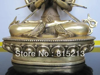 Tibeto bronzos Keturi ginkluoti guanyin budos statula (AUKŠTIS 21CM - Nuotrauka 2  