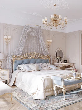 Prancūzijos medžio masyvo lova Prabanga Princesė lova Europos medžio masyvo išdrožtos lova, miegamojo, vestuvės, nakvynė Dvigubai 1.8 m, vestuvės, nakvynė - Nuotrauka 2  