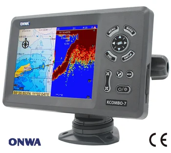 ONWA KCombo-7 7inch jūrų GPS fishfinder combo rele Spalvotas LCD GPS braižytuvai Combo su Fishfinder GPS +ŽUVŲ IEŠKIKLIS - Nuotrauka 1  
