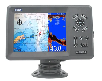 ONWA KCombo-7 7inch jūrų GPS fishfinder combo rele Spalvotas LCD GPS braižytuvai Combo su Fishfinder GPS +ŽUVŲ IEŠKIKLIS - Nuotrauka 2  
