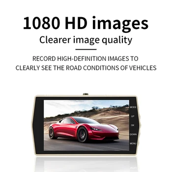 Brūkšnys Cam Automobilių DVR Full HD 1080P Transporto priemonės vaizdo Kamera Ratai, Vaizdo magnetofoną, Night Vision Black Box Auto Dashcam Automobilių Reikmenys Registratorius - Nuotrauka 2  