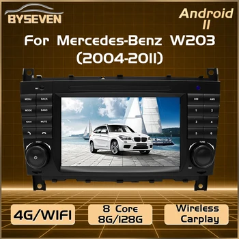 BySeven 4G SIM Android 11 Mercedes Benz W203 W209 W219 A160 C180 C200 CLK200 Automobilio Multimedijos Grotuvas GPS Navigaciją Galvos Vienetas - Nuotrauka 1  