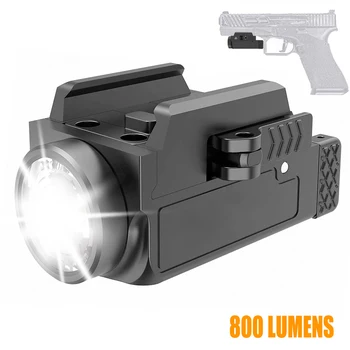 800 Liumenų Mini Pistoletas Šviesos Taktinis LED Ginklas Pistoletas Šviesos Kompaktiškas USB Įkrovimo Greito Atleidimo Gun Žibintuvėlį dėl 1913/GL Geležinkelių - Nuotrauka 1  