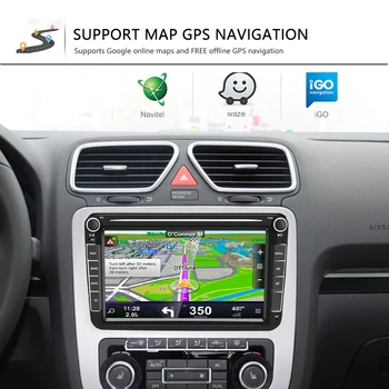Hikity Android 2 Din Automobilio Radijo VW Volkswagen Golf Polo Passat b7 b6 SEAT Skoda su GPS, Multimedia Vaizdo Grotuvas GPS Navi