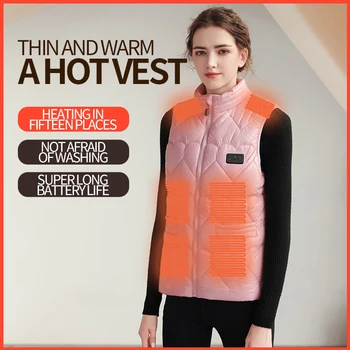 Karšto vest tendencija moterų žiemos šalčius prevencijos ir šilto palaikymo šildymo drabužius Pažangi nuotolinio valdymo šildymo paslaugą liemenė - Nuotrauka 2  