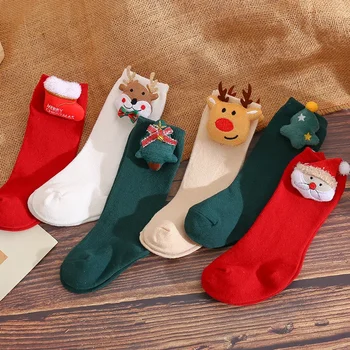 Instagram ispanų Vaikų Lankas Midtube Kojines Kalėdų Didelis Lankas Kūdikių Kojinės Paprasto Kojinės Naujųjų Metų - Nuotrauka 2  
