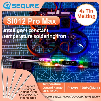 SEQURE SI012 Pro Max Protingas Termostatiniai lituoklio Spalvinga apšvietimo Projektavimas Palaiko TS/YRA/T12 lituoklio Patarimas - Nuotrauka 1  
