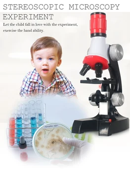 Mikroskopas Vaikams, 100X-1200X Junginys Pradedantiesiems Mikroskopo Rinkinys, Skaidrių Ruošimo Rinkinys Tyrimas - Nuotrauka 2  