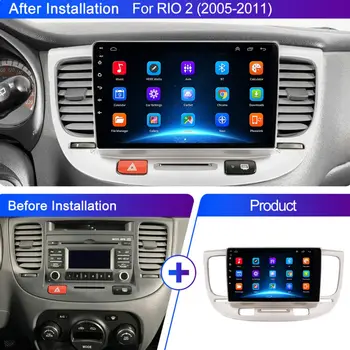 Aušinimo Ventiliatorius 2Din Android Automobilio Radijo Multimedijos už KIA RIO 2 RIO2 2005 - 2011 m. Navigacijos GPS Stereo 4G Carplay DSP Auto Galvos Vienetas - Nuotrauka 2  