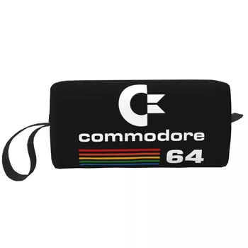 Commodore 64 Kelionės Kosmetikos Krepšys Moterims C64 Amiga Kompiuterio Geek, Vėpla Makiažas, Tualetinių Reikmenų Organizatorius Lady Grožio Saugojimo Dopp Rinkinys - Nuotrauka 1  