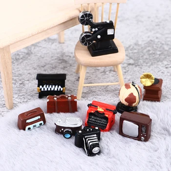 Lėlių Mielas Mini Kamera, TV Radijo Fonografo Fortepijono Pasaulyje Modeliavimo Mašinėlę Žaislas 