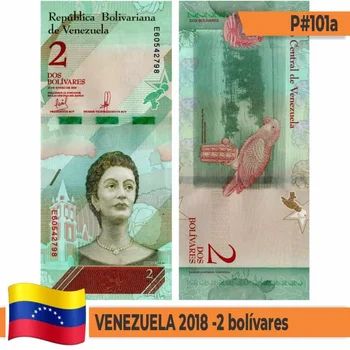 B0815 # Venesuela 2018 M. 2 bolivars (UNC) P # 101a - Nuotrauka 1  