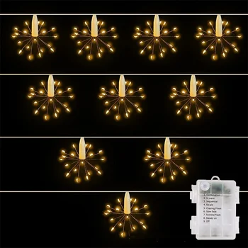 10 Pak baterijomis, Kalėdų Starburst Žibintai 200 LED Kabinti Fejerverkų Šviesos Lauko Kalėdų Eglutės Fejerverkai Lempos - Nuotrauka 1  