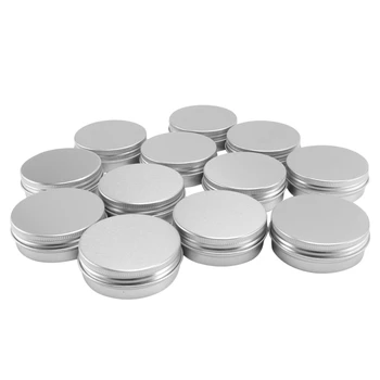 12 X 50Ml Aliuminio sudaro Puodai 50Ml Talpos Tuščią Mažosios Kosmetikos/Žvakė/Prieskonių Puodai Skardines, Stiklainių - Nuotrauka 1  
