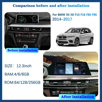BMW X5 X6 F15 F16 F85 F86 2014-2017 Multimedia Player Android12 GPS Navigacija, Originalus NBT Sistema Carplay 4G 8+256G Ekranas - Nuotrauka 2  