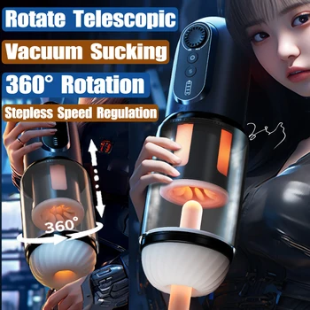 Automatinis Masturbator Galingas Vakuuminis Čiulpti Blowjob Didelės Spartos Stūmoklio Teleskopinis Pasukti Vyrų Masturbacija Taurės Sekso Žaisliukai Vyrams - Nuotrauka 1  