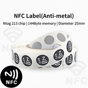 Ntag213 Žymes Stabdžių Metalo 25mm Skersmens Perrašomieji Lipnios Etiketės, TagMo NFC-Leido Smartphonach - Nuotrauka 1  